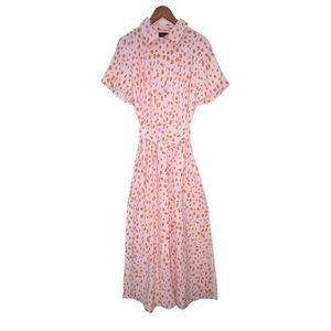 NWT ELOQUII Pink Print MIDI Shirt Dress 14